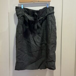 Club Monaco, dark gray paper bag, pencil skirt with tie size 2